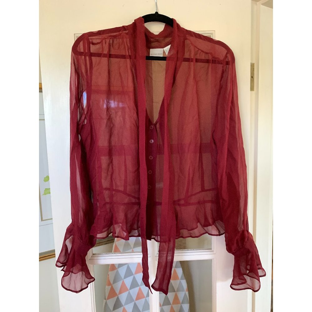 Newport News sheer silk blouse